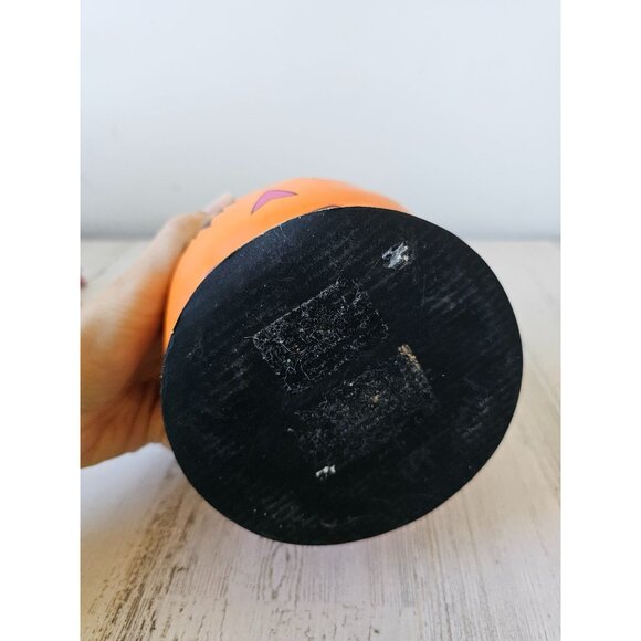 Paper mache pumpkin basket vintage style shabby chic jack-o'-lantern Halloween d - Picture 7 of 7